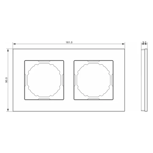 Рамка Natural 2-я, цвет стекло белое, серия A07 Donel
