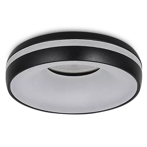 Светильник встраиваемый под LED-лампу с цоколем GU10  D95xH38мм IP20, черный, без лампы