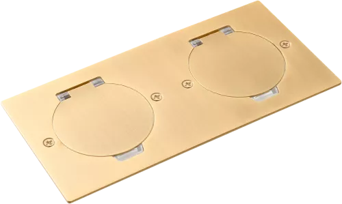 Лючок для электроустановочных изделий стандарта 45х45, установка 2 модулей 45х45мм, IP44, с круглой крышкой, БЕЗ установочного набора, цвет золото