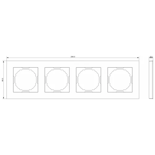 Рамка 4-я, цвет глянцевый белый, серия A07 Donel