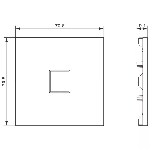 Накладка на 1 выход для розеток RJ11, RJ45 и TV/SAT, цвет графит серый, серия S08 Donel