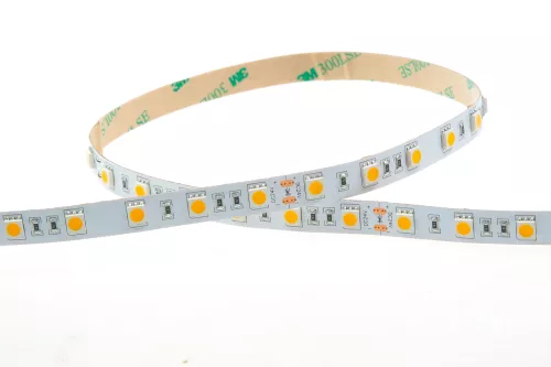 Лента светодиодная SMD тёпло-белая DC24V 14,4W/m 3000K 1400Lm/m 60д/м CRI>85 IP20, упаковка 5 метров, ширина 10мм, высота 2мм, самоклейкая