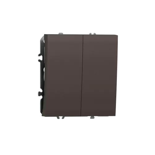 Кнопочный выключатель 2-клавишный, 2н.о. 10A 250В, цвет мокко, серия S08 Donel