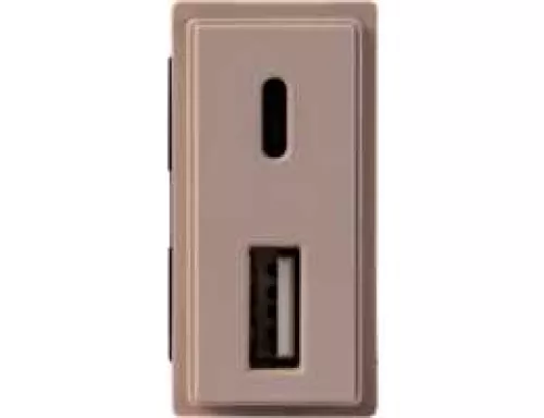 Зарядное устройство USB Стандарт A-С 5V 3100мА 1 модуль, песочный