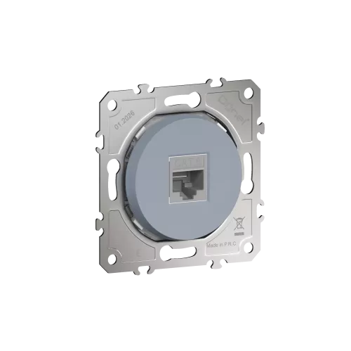 Розетка компьютерная RJ45 cat.6 на 1 порт, цвет матовый серый, серия D16, Donel