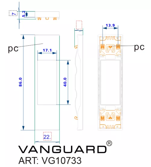 Лицевая панель для  розеток USB,TF, RJ45, SAT и диммеров 1 модуль, белый