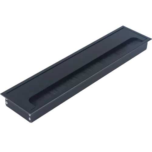 Кабельный вывод для установки в столешницу, размер 350х80 мм, цвет черный