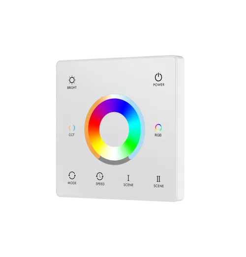Настенный пульт дистанционного управления RGB+CCT, 1 канал, зона охвата 30 метров, цвет белый