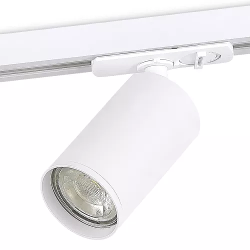 Светильник для однофазного шинопровода под LED-лампу с цоколем GU10, D52хH90мм, поворотный, IP20, без лампы, цвет - белый