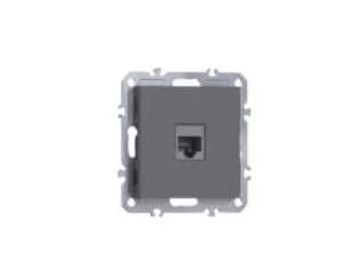 Розетка RJ45 cat.5, компьютерная на 1 выход, цвет матовый серый, серия A07 Donel