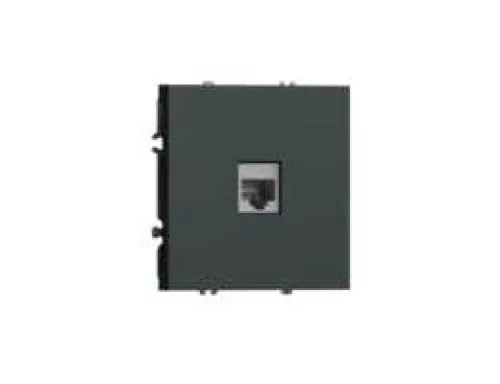Розетка RJ45 cat.5, компьютерная на 1 выход, цвет графит черный, серия S08 Donel