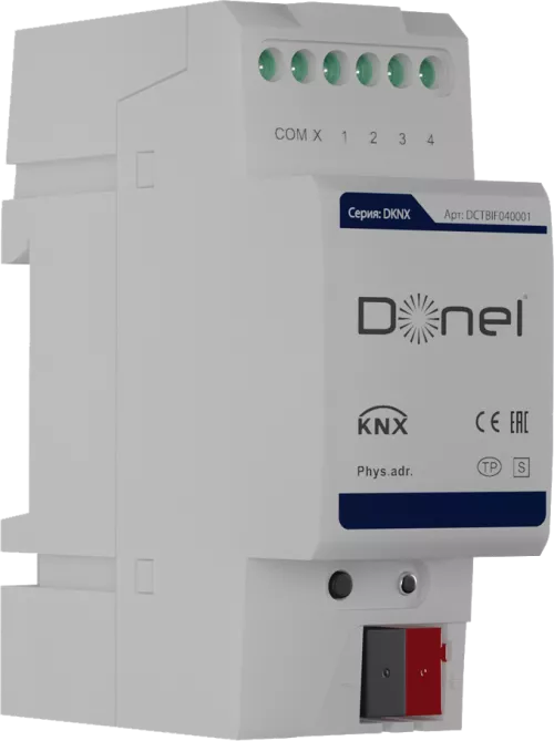 KNX универсальный интерфейс 4-х канальный, монтаж на DIN-рейку