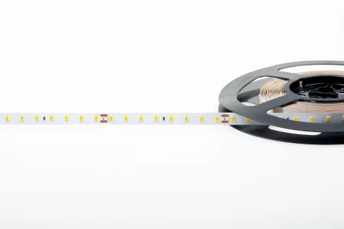 Лента светодиодная SMD тёпло-белая DC24V 12W/m 3000K 1842Lm/m 80д/м CRI>85 IP20, упаковка 5 метров, ширина 10мм, высота 2мм, самоклейкая