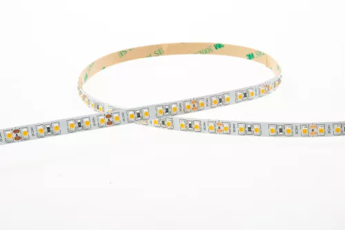 Лента светодиодная SMD тёпло-белая DC24V 9,6W/m 3000K 1150Lm/m 120д/м CRI>85 IP20, упаковка 5 метров, ширина 8мм, высота 2мм, самоклейкая