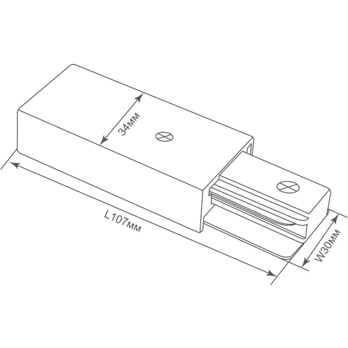 Токоподвод для однофазного шинопровода, пластик, 107x34мм, цвет - черный
