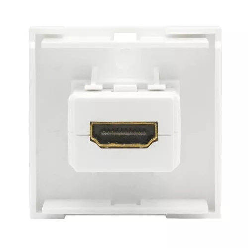 Разъём HDMI для передачи данных, 2 модуля, 45х45мм, цвет белый