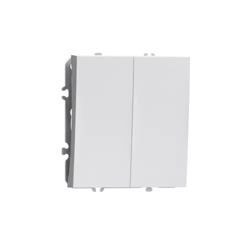 Кнопочный выключатель 2-клавишный, 2н.о. 10A 250В, цвет матовый белый, серия S08 Donel