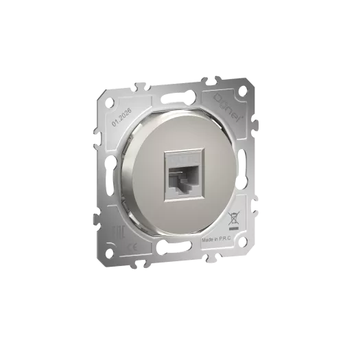 Розетка компьютерная RJ45 cat.5e на 1 порт, цвет шампань, серия D16, Donel