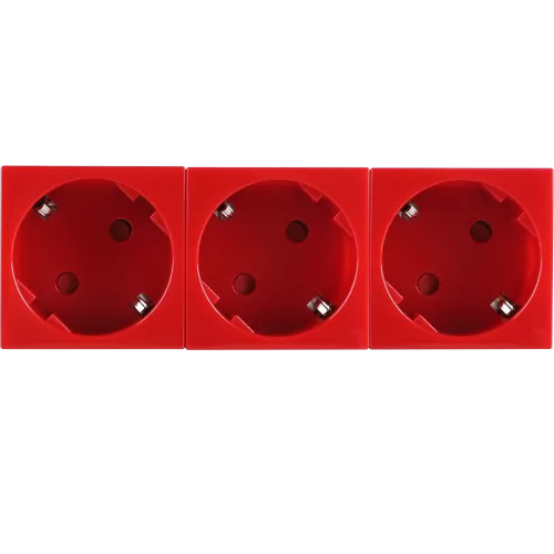 Розетка 3х2К+З нем.ст., 45 гр., с з/ш, крас. (135х45мм), серия (тип) DF6