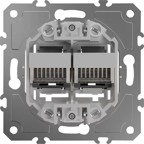 Механизм розетки RJ45 + RJ45 (двойная) cat.5e/ClassE-8, серия D16