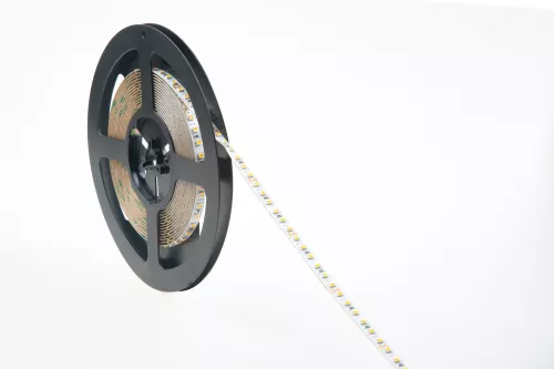 Лента светодиодная SMD тёпло-белая DC24V 9,6W/m 3000K 1150Lm/m 120д/м CRI>85 IP20, упаковка 5 метров, ширина 8мм, высота 2мм, самоклейкая