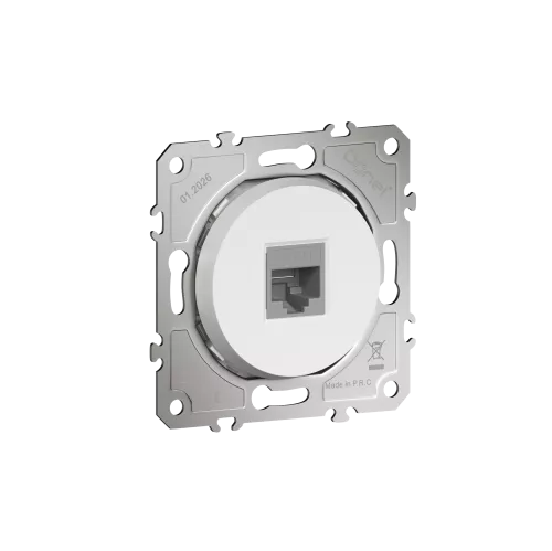 Розетка компьютерная RJ45 cat.5e на 1 порт, цвет матовый белый, серия D16, Donel
