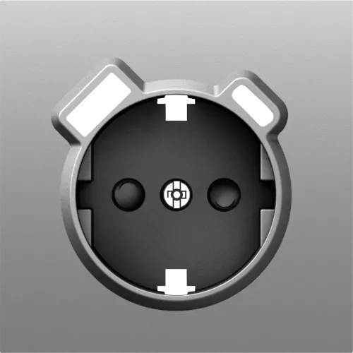 Накладка для розетки Schuko с зарядным устройством USB A+C, со шторками 16A 250В, серый графит, серия S08