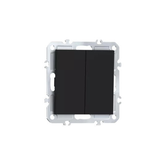 Выключатель 2-клавишный 10A 250В, цвет матовый карбон, серия A07 Donel
