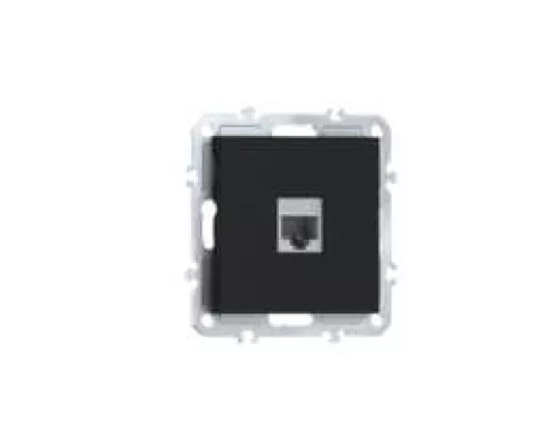Розетка RJ11, телефонная на 1 выход, цвет матовый карбон, серия A07 Donel