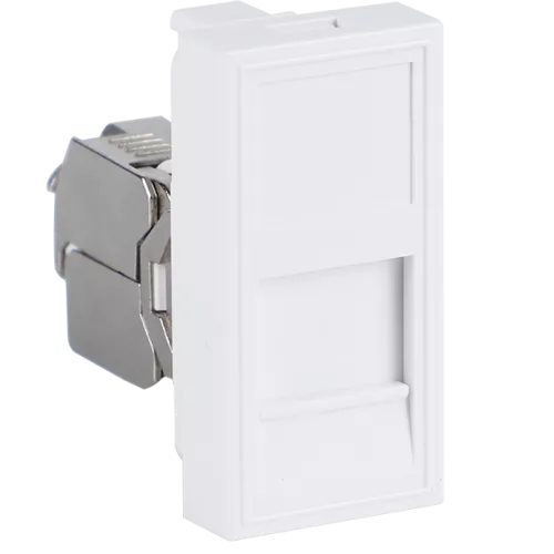 Розетка компьютерная RJ45 кат.5e FTP, 1 модуль, 22,5х45мм, цвет белый