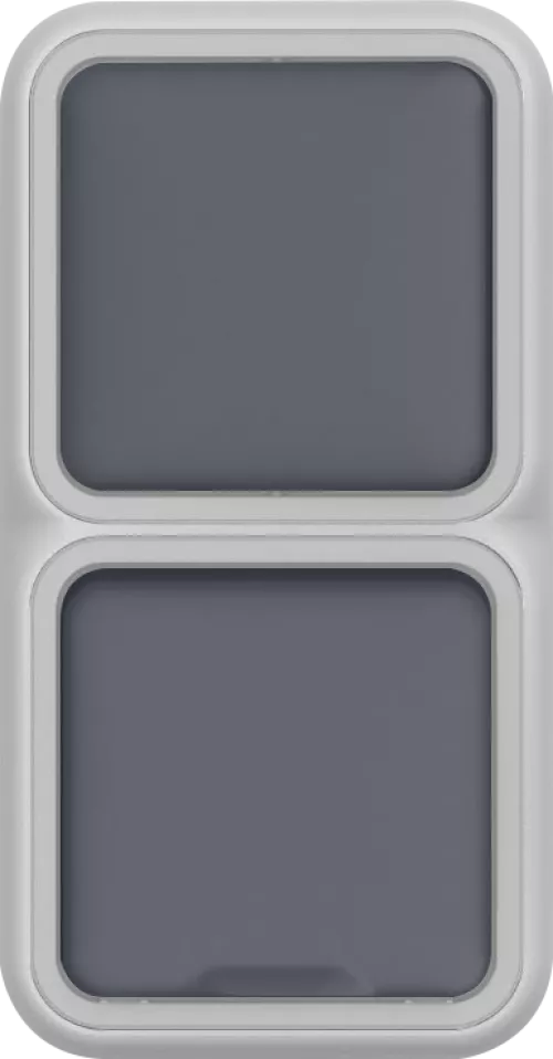 Двойной блок накладной IP55 - розетка Schuko с заземлением со шторками с крышкой 16А 250В на винтах + выключатель 1-клавишный проходной накладной 10A 250В, цвет серый, серия W55 Donel