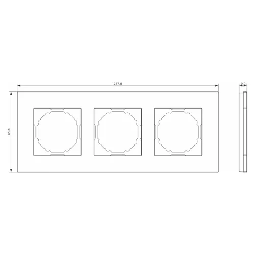 Рамка Natural 3-я, цвет алюминий золотистый, серия A07 Donel