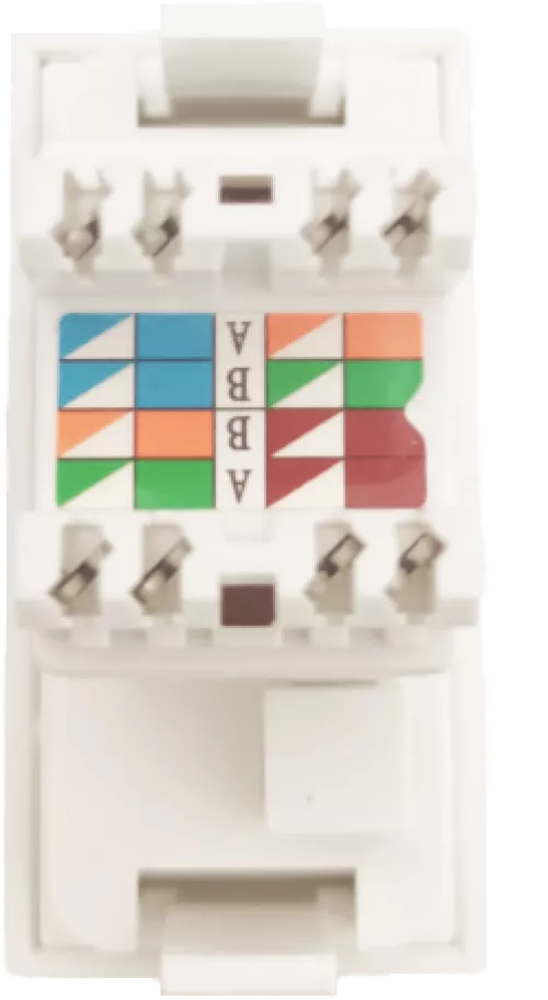 Розетка компьютерная RJ45 кат.6a UTP, 1 модуль, 22,5х45мм, цвет белый