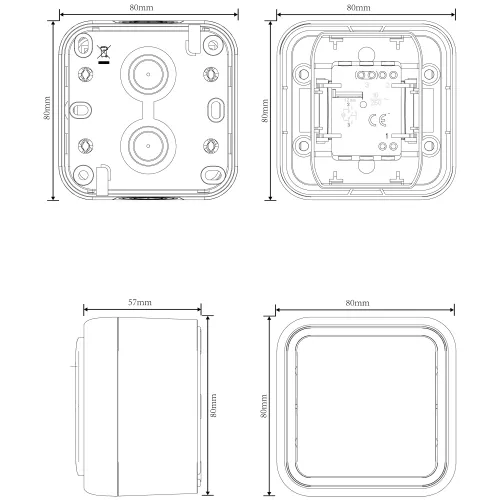 Кнопочный выключатель 1-клавишный с подсветкой 1н.о. накладной 10A 250В IP55, цвет антрацит, серия W55 Donel