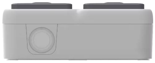 Розетка Schuko с заземлением двойная со шторками с крышкой накладная 16А 250В IP55 на винтах, цвет серый, серия W55 Donel