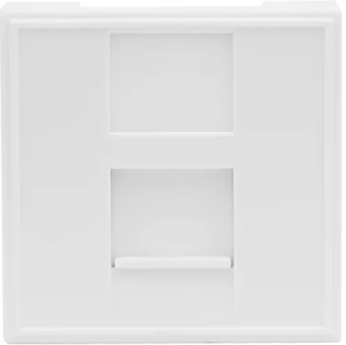 Розетка компьютерная RJ45 кат.5e UTP, 2 модуля, 45х45мм, цвет белый