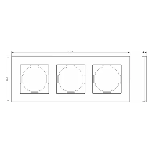 Рамка Natural 3-я, цвет стекло мокко, серия A07 Donel