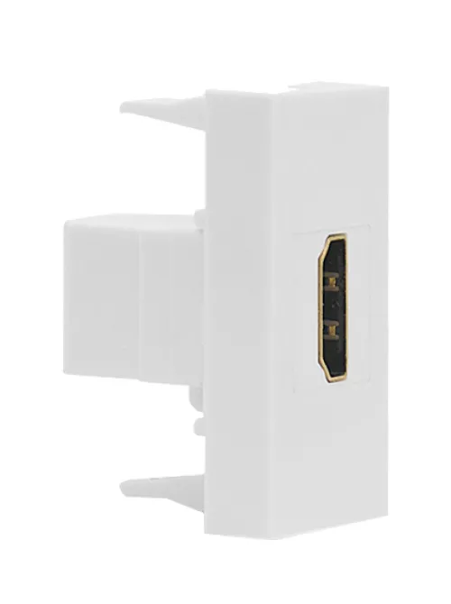 Разъём HDMI для передачи данных, 1 модуль, 22.5х45мм, цвет белый