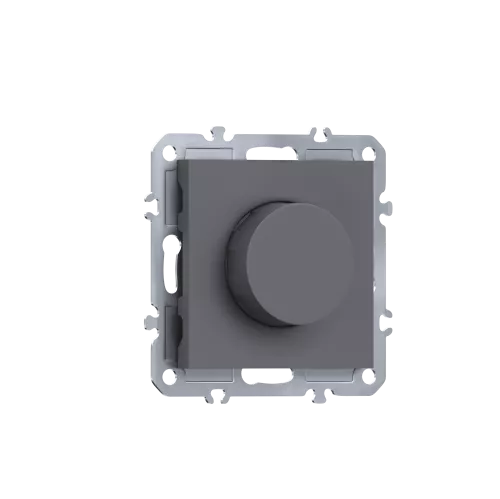 Светорегулятор поворотный Triac LED 100Вт, активная нагрузка 300Вт, цвет матовый серый, серия A07 Donel