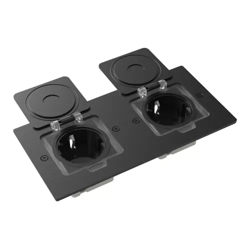 Лючок для электроустановочных изделий стандарта 45х45, установка 2 модулей 45х45мм, IP44, с квадратной крышкой, БЕЗ установочного набора, цвет антрацит