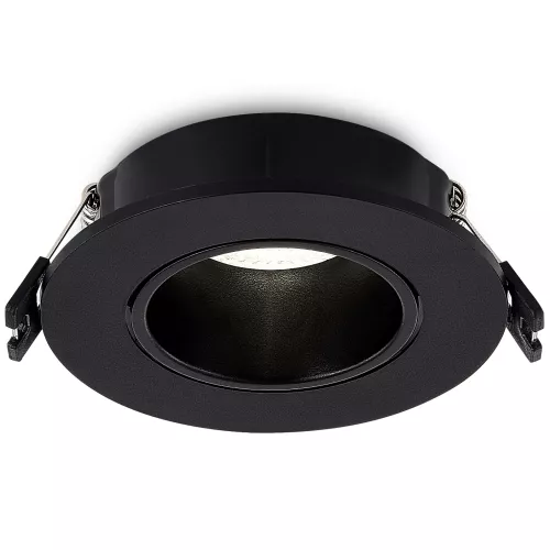 Светильник встраиваемый поворотный под LED-лампу с цоколем GU10 D90xH29мм IP20, черный, без лампы