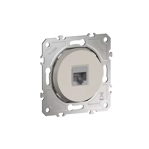 Розетка компьютерная RJ45 cat.5e на 1 порт, цвет матовый кашемир, серия D16, Donel