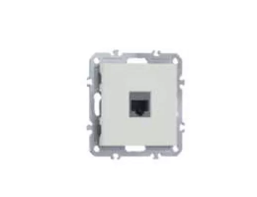 Розетка RJ11, телефонная на 1 выход, цвет матовый белый, серия A07 Donel