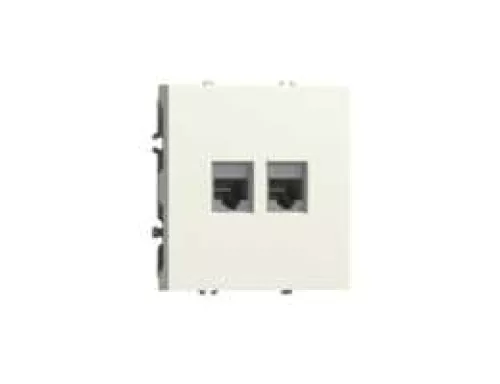 Розетка RJ45 + RJ45 cat.5, компьютерная на 2 выхода, цвет слоновая кость, серия S08 Donel