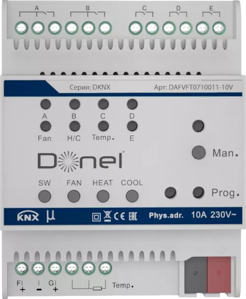 KNX контроллер фанкойла 0-10V