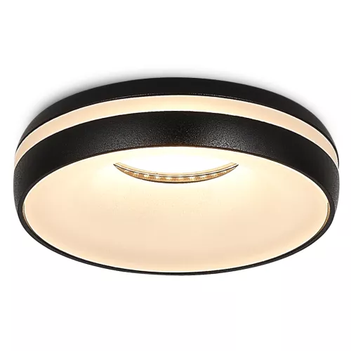 Светильник встраиваемый под LED-лампу с цоколем GU10  D95xH38мм IP20, черный, без лампы