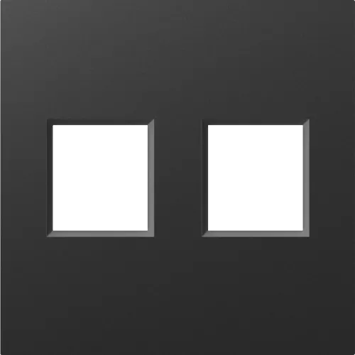Накладка на 2 выхода для розеток RJ11, RJ45 и TV/SAT, цвет матовый карбон, серия A07 Donel