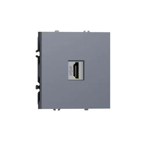 Розетка с разъёмом HDMI 2.0a черный, цвет сталь, серия S08 Donel