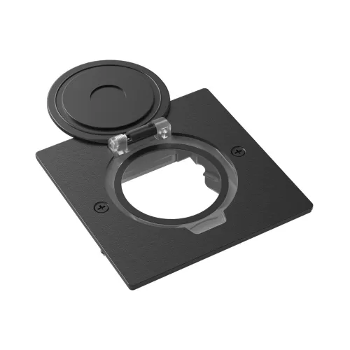 Лючок для электроустановочных изделий стандарта 45х45, установка 1 модуля 45х45мм, IP44, квадратный, с круглой крышкой, БЕЗ установочного набора, цвет антрацит