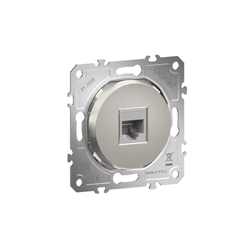 Розетка компьютерная RJ45 cat.6 на 1 порт, цвет шампань, серия D16, Donel